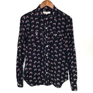 NWT Loft Navy Button Up